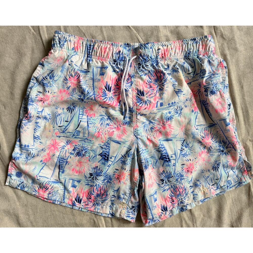 Lilly Pulitzer Men’s Capri Trunk Swim Shorts Sea To Shining Nautical  AOP Size M